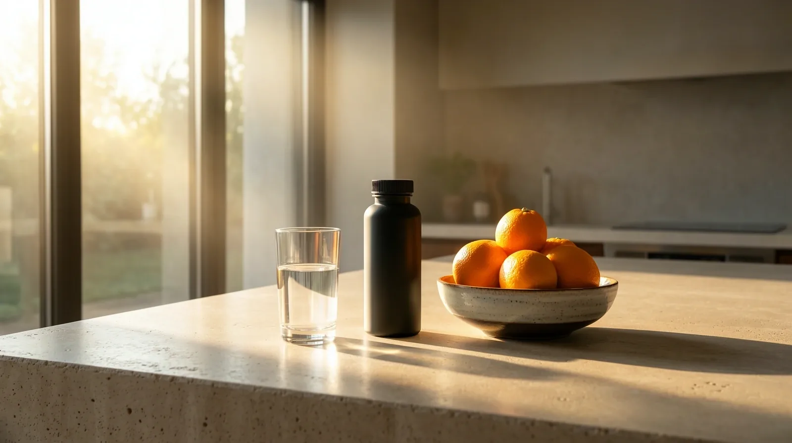 Morning wellness ritual scene